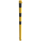 Barrier post | steel tube  76 x 2,6 mm | yellow / black | stationary, for casting in concretewith ground anchor | with 1 eyelet